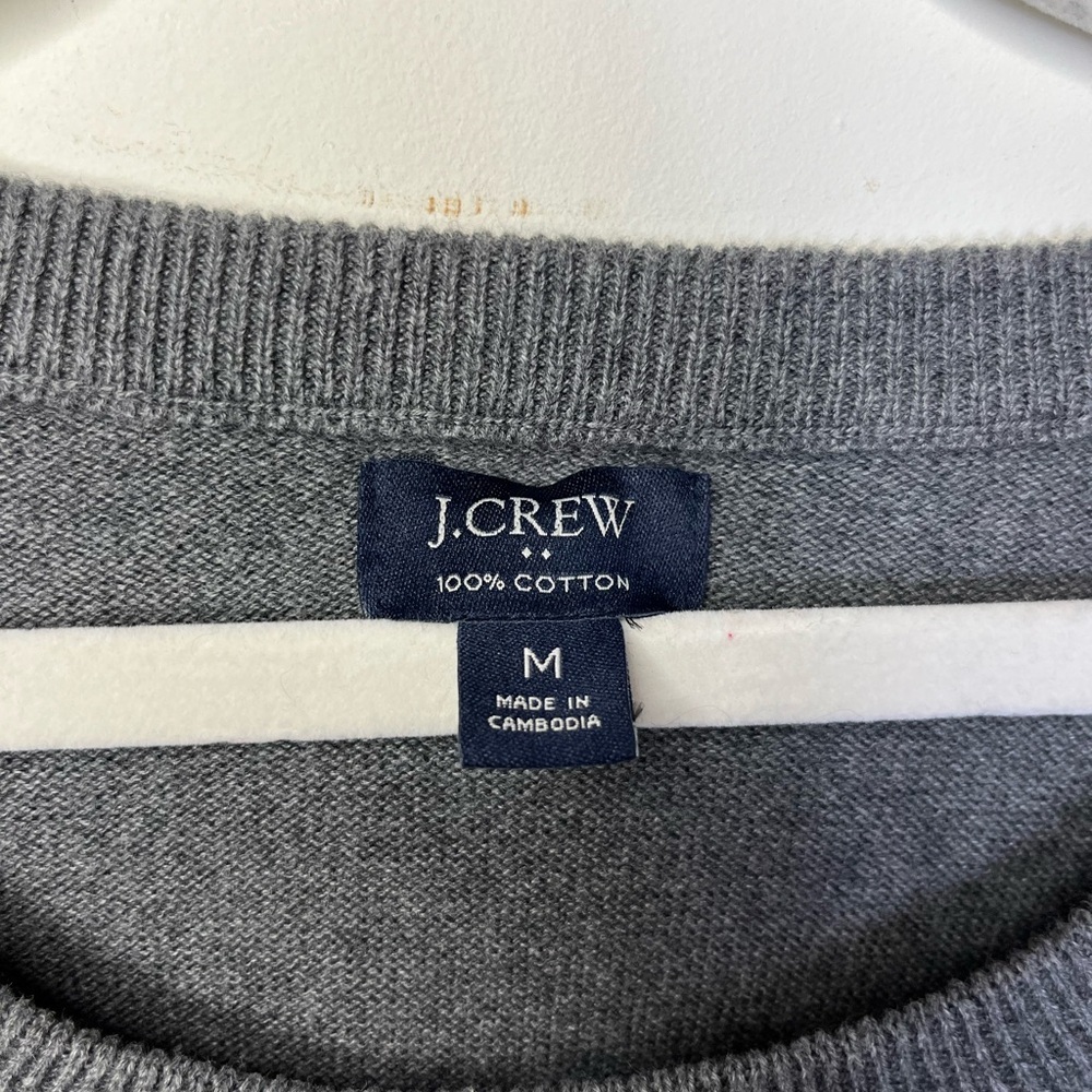 J.Crew Gray Striped Sweater 100% Cotton Soft Lightweight Unisex Women’s Sz M - Picture 8 of 9